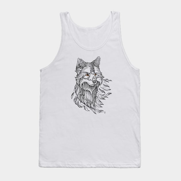 Fading Fox Tank Top by monochromefrog